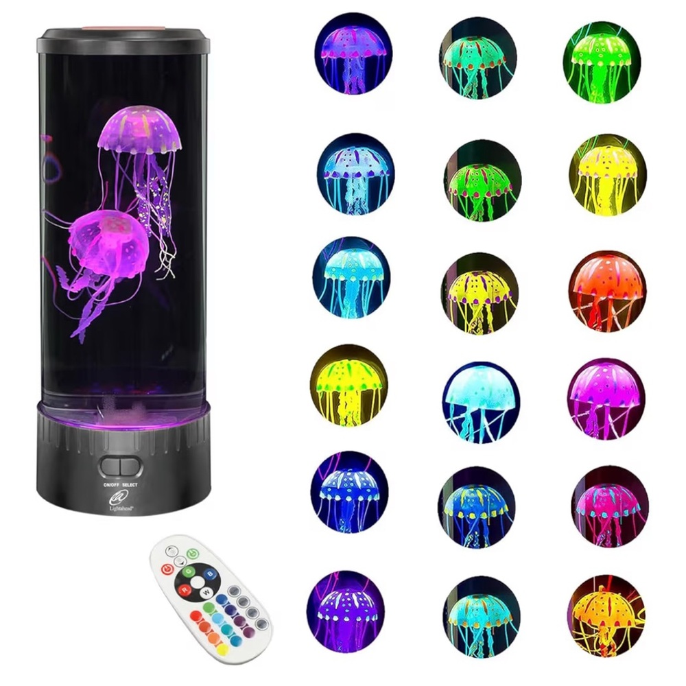 Colorful LED Jellyfish Lamp with Remote